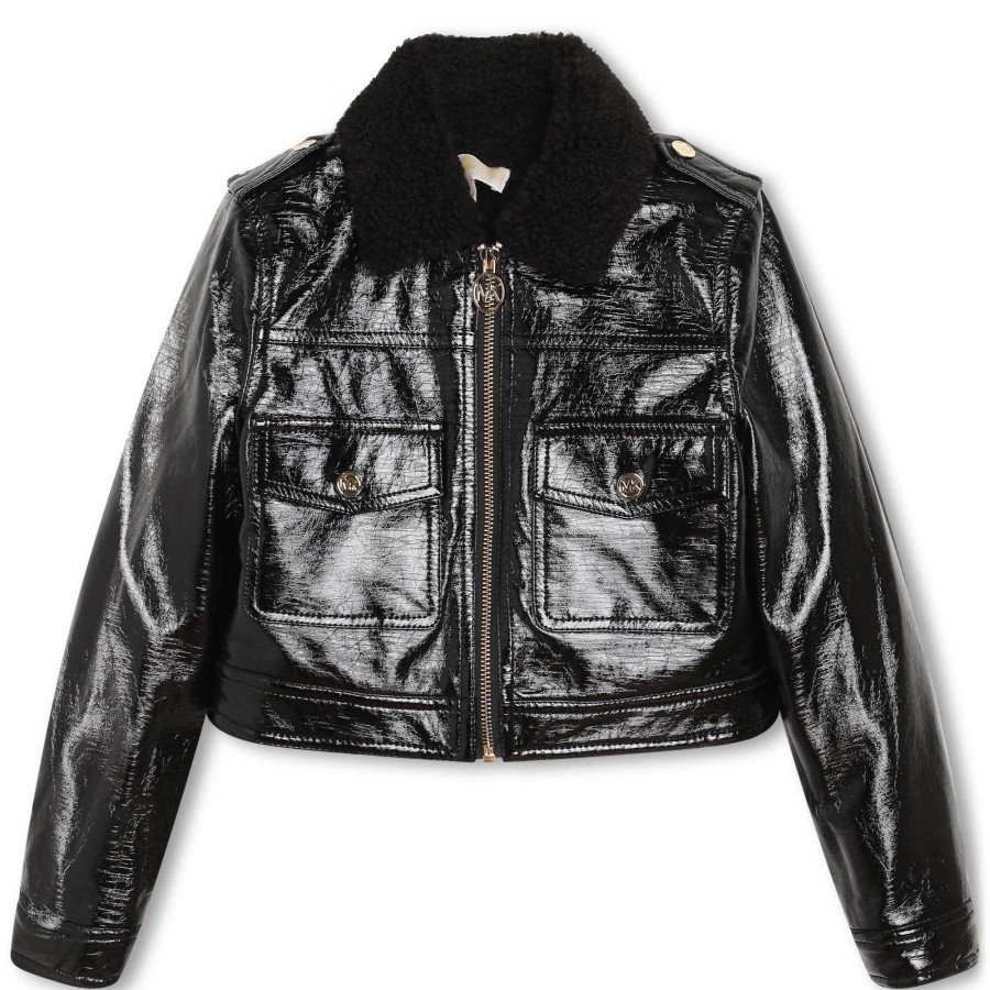 Clothes MICHAEL KORS  | Cracked-Effect Jacket Black